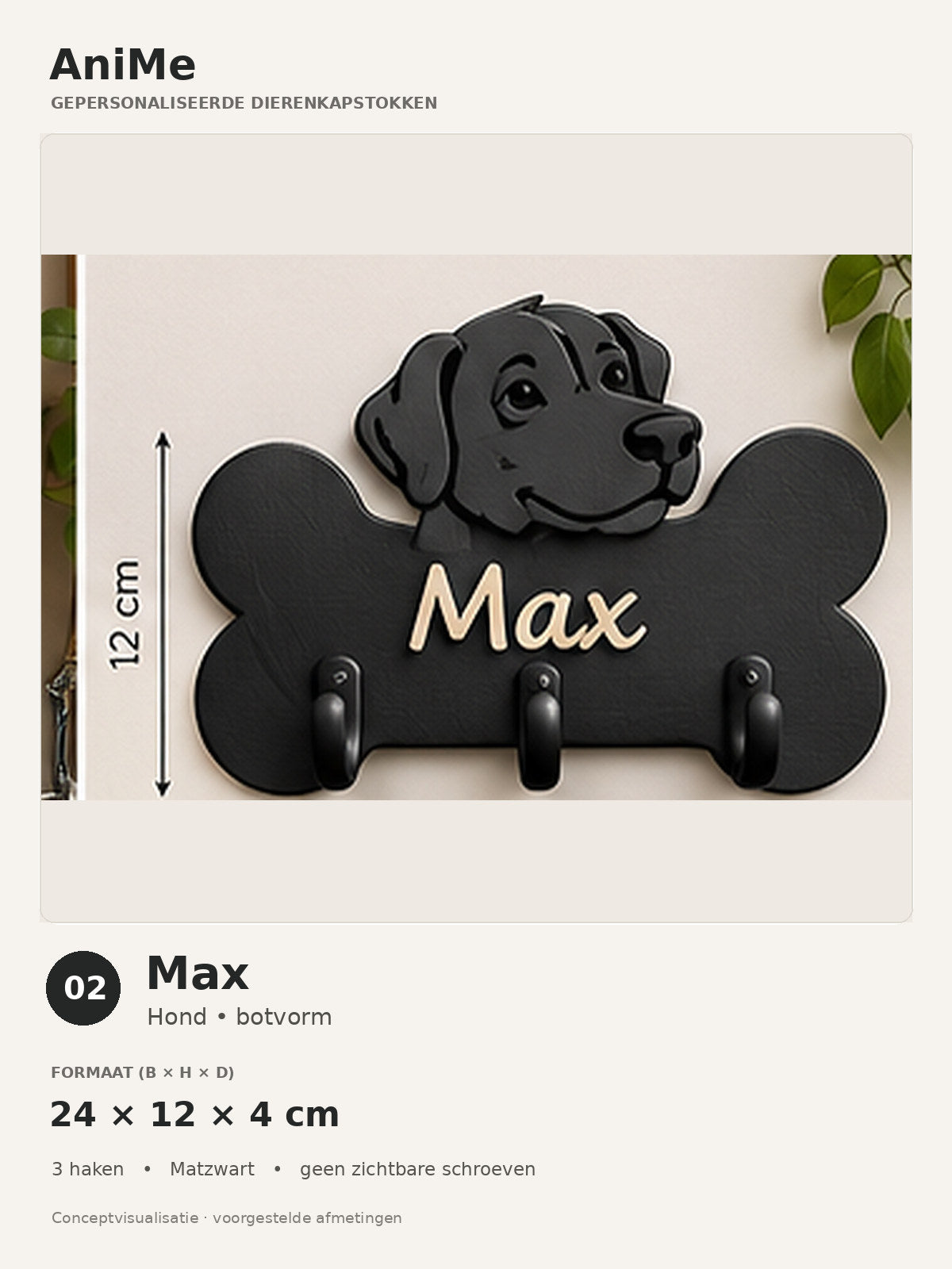 Gepersonaliseerde dierenkapstokjes