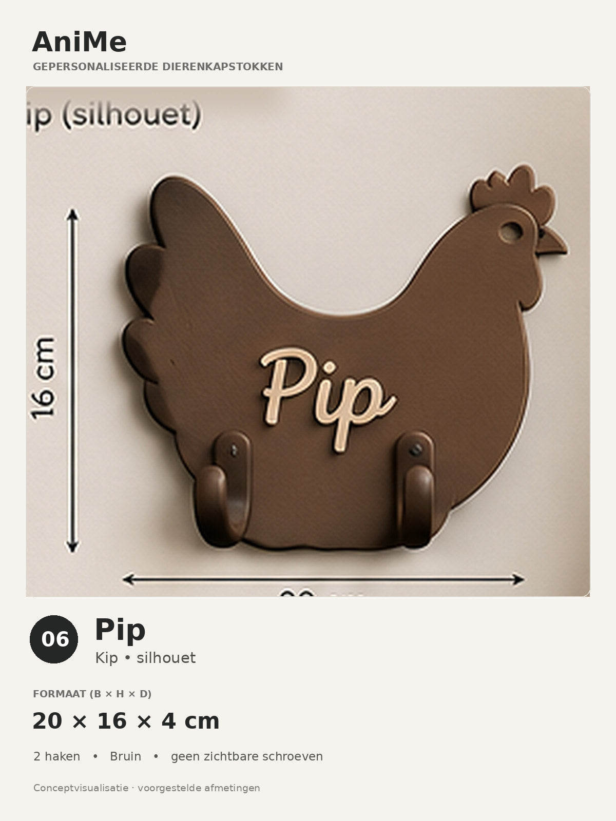 Gepersonaliseerde dierenkapstokjes
